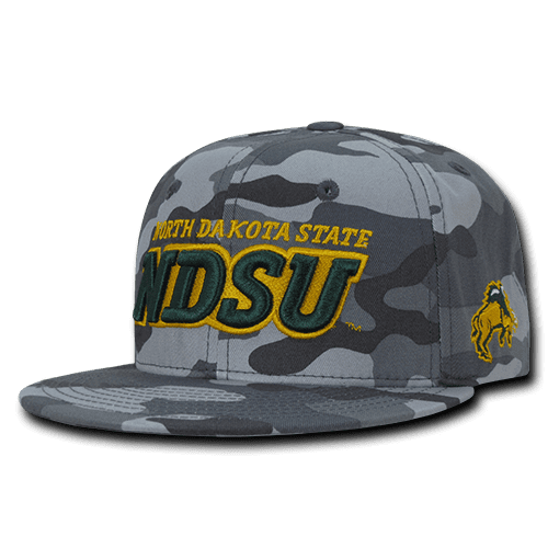 Camo University of North Dakota UND Sioux Flat Bill Snapback Baseball Hat Cap 