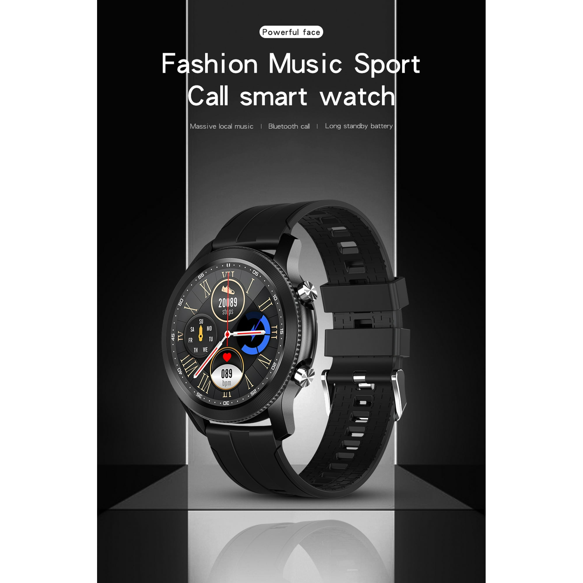 Veecome A10 Smart Watch Fashion Music Player Bluetooth Call 260mah Large Battery Ip68 Smart Watch Black