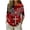 A266 Red, variant on Patriotic USA Blouse for Women 4th of July Red White Blue Floral Flower Print 3/4 Sleeve Crewneck Casual Elegant Tops