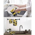 thumbnail image 5 of Yellow Black Geometric Kitchen Dish Towels for Drying Dishes Set of 3, Modern Art Abstract Grey Line Waffle Weave Microfiber Hand Tea Bathroom Towels Quick Dry & Absorbent Towel 12x12, 5 of 7