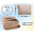thumbnail image 3 of Manta viaje suave BlueHills en bolsa suave, funda almohada, correa equipaje y clip mochila, manta grande y compacta (Beige T005), 3 of 3