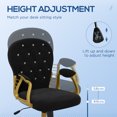 thumbnail image 4 of Vinsetto Office Chair Vanity Chair with Button Tufted Backrest Arms Black, 4 of 10