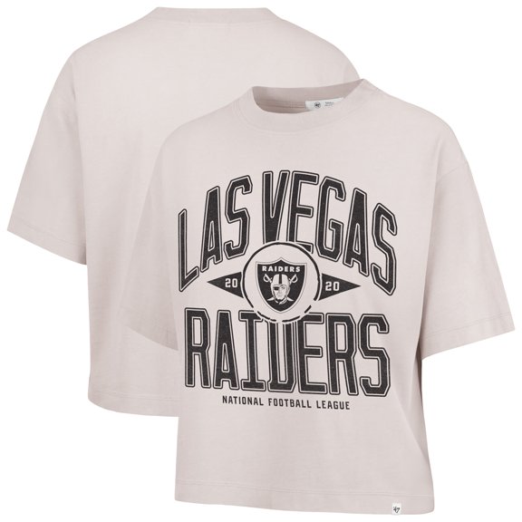 Women's '47 Natural Las Vegas Raiders Cropped Windthrow Ravine T-Shirt
