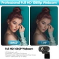 thumbnail image 4 of ZIQIAN 1080P Webcam with Microphone, HD Webcam Web Camera with Tripod Stand, Widescreen USB Computer Camera-Black, 4 of 9