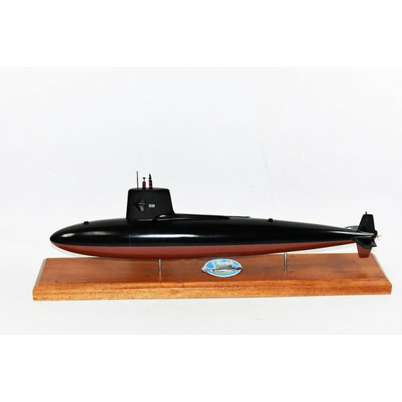 USS Shark (SSN-591) Submarine Model, Navy, 20" Scale Model, Mahogany, Skipjack Class