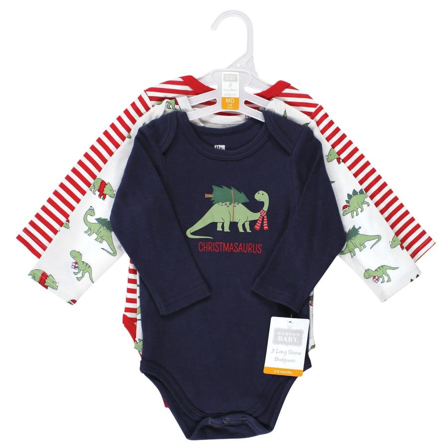 Hudson Baby Cotton Long-Sleeve Bodysuits, 3- Pack, Newborn- 24 Months