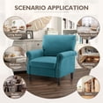 thumbnail image 6 of BedLuxury Mid-Century Accent Chair,Modern Chenille Fabric Armchair for Living Room,Single Sofa Chair with Wood Legs (Green, 1 Pack), 6 of 6