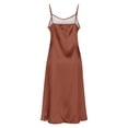 thumbnail image 6 of PNTUTB Summer Women's Solid Color Casual V Neck Sleeveless Strapless Loose Comfortable Split Hem Ankle Length Dress, 6 of 6