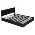 thumbnail image 4 of Queen Size Bed with 2 Drawers, Upholstered Bed with Hydraulic Storage System, Plywood Bedstead for Bedroom, Apartment, Black, 4 of 9