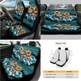 thumbnail image 2 of Yuyamidu Sea Turtle Car Seat Covers Full Set of 14 Blue Steering Wheel Cover Safe Belt Pads Hibiscus Handbrake Cover Set Cup Holder Garbage Bin Rear View Mirror Cover Auto Armrest Pad, 2 of 7