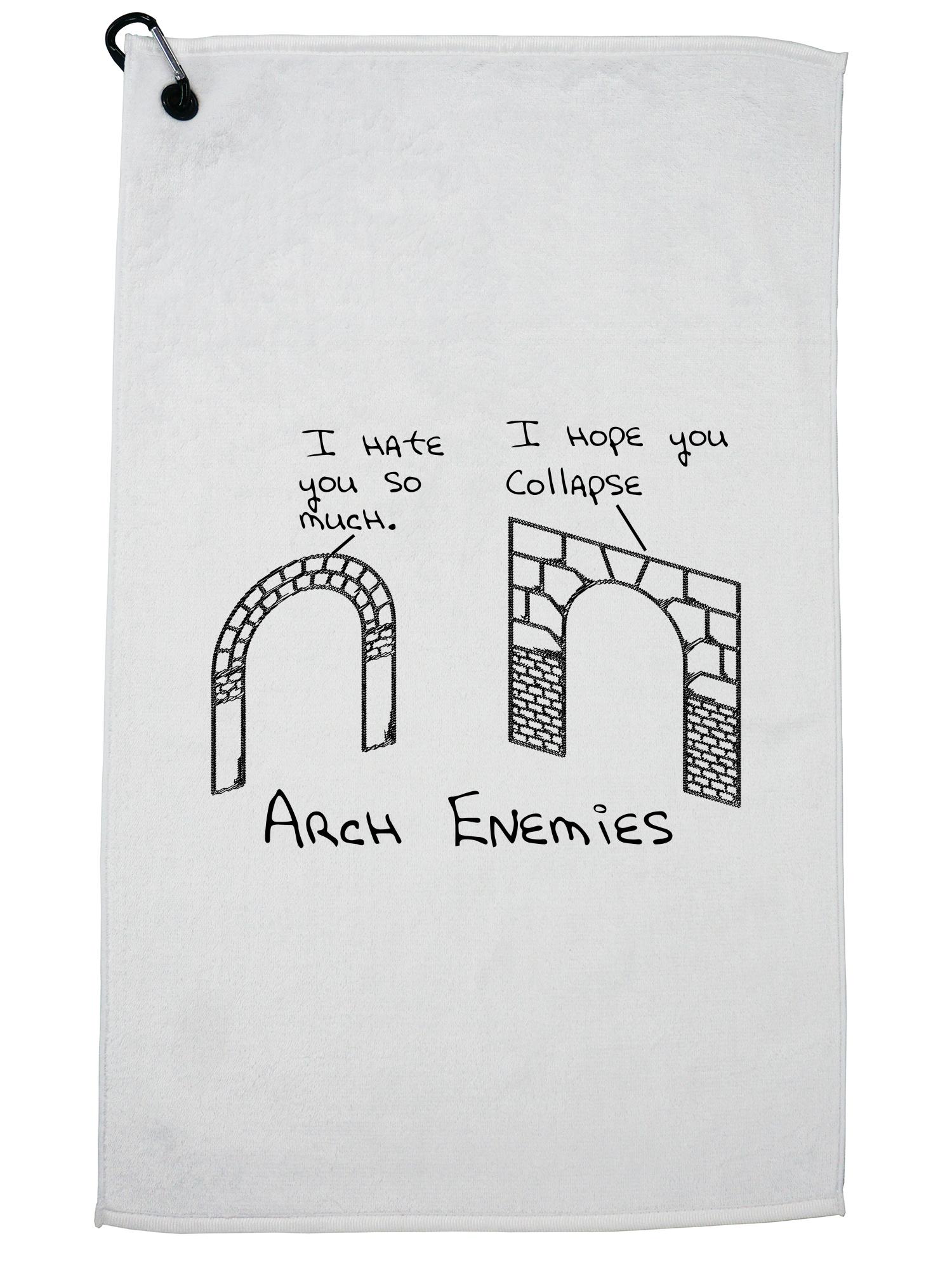 Arch Enemies Pun Arches Talking Don't Like Each Other Golf Towel with