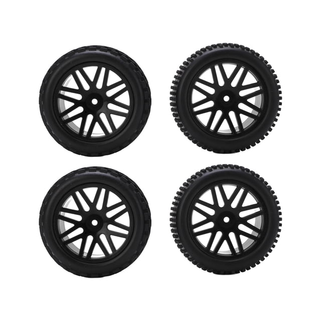 Neumáticos de goma con llanta de 86 mm y orificio en V para WLToys 144001, 124018, 124019, 12428, 1/10, piezas de coche RC, color negro
