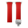 thumbnail image 6 of Silicone Watch Band Compatible with Apple Watch 42(Series 1/2/3)/44/45/46/49mm, Stainless Steel Silver Color Metal Folding Clasp, for iWatch Series 10 9 8 7 6 5 4 3 2 1 SE Ultra, Red, 6 of 7