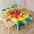 thumbnail image 3 of Tie Dye Soft Petal Ring Pattern Rectangle Tablecloth 60"x102",Waterproof Polyester Rectangle Table Cloth, Wipeable Spillproof Polyester Tablecloth for Dining, Camping, Indoor and Outdoor, 3 of 6