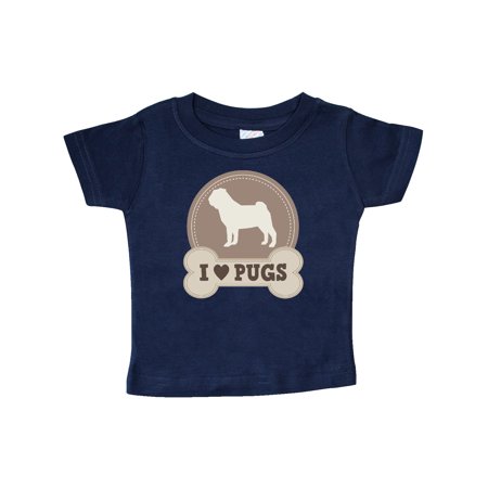 

Inktastic Pug Dog - I Love Pugs Gift Baby Boy or Baby Girl T-Shirt