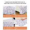 thumbnail image 6 of Purple Spring Floral Wrap Around Bed Skirts for Queen Bed 18" Drop,Bed Skirt with Adjustable Elastic Belt Dust Ruffle Bed Valance for Bedroom Hotel Pastoral Botanical Watercolor Bed Frame Cover, 6 of 7