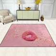 thumbnail image 3 of FREEAM Pink Donut Polka Dots Christmas Area Rug Mat for Living Dining Dorm Room Bedroom Home Decorative 5'3"x4', 3 of 6