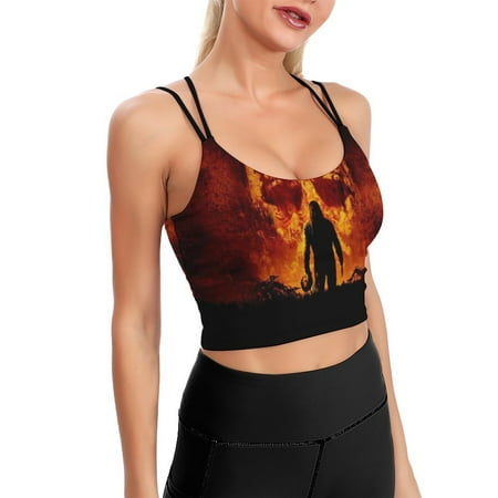 Michael Myers Skull Sports Bra For Women Padded Crop Top Camisole Yoga Tank Top Vest Workout Tops Racerback With Built In Bra Activewear Fitness Gym
