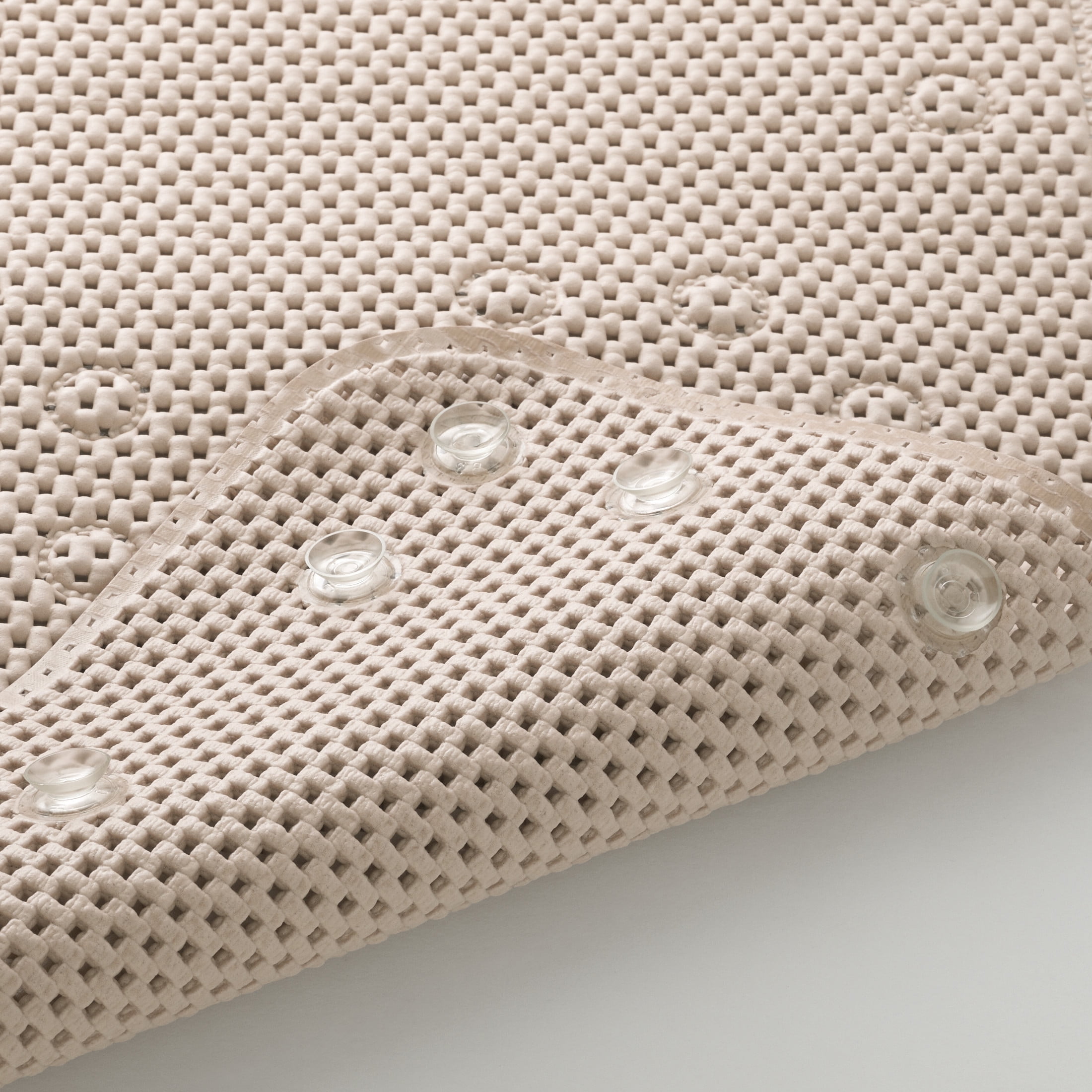 Mainstays 17" x 36" Cushioned Foam Bathtub Mat with Suction Cups, Taupe