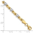 thumbnail image 3 of Diamond2Deal 14k Yellow Gold w/Rhodium Polished Heart and X Bracelet for Women 7", 3 of 4