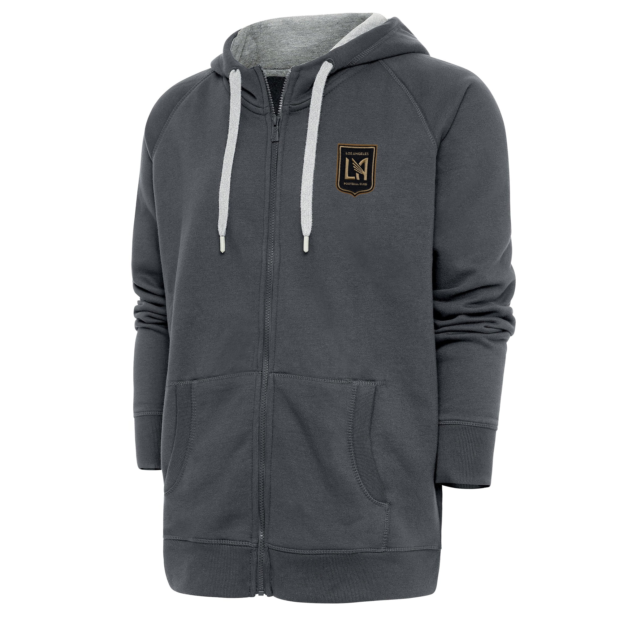 Men's Antigua Charcoal LAFC Logo Victory Full-Zip Hoodie - Walmart.com