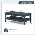 thumbnail image 3 of Costway 2-Tier Rectangle Center Table with Slatted Storage Shelf & Thickened Tabletop Charcoal Blue, 3 of 10