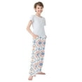 thumbnail image 4 of FORMRS Kids Pajama Pants with Pockets Size 11-12Y Boys Lounge Sleep Bottoms, Pink Mosaic Pattern, 4 of 8