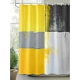 thumbnail image 2 of Fsddascl Simple Grey Yellow Shower Curtain Set - Long 72" x 84" Washable Bathtub Curtain with 12 Hooks, Abstract Color Block Art Waterproof Fabric Stall Shower Curtains for Bathroom/Bathtub Décor, 2 of 6