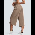 thumbnail image 4 of Pantalones de Yoga de Pierna para Mujer, Pantalones Casuales de Verano, Pantalones Cortos con Cordón en la Cintura y Bolsillos, Color Caqui, XL, 4 of 5