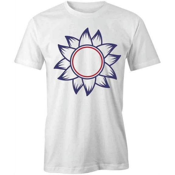 Red And Blue Sunflower T-Shirt | Pretty Flowers White Tee Gift