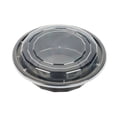 thumbnail image 3 of Restaurantware-Asporto 16 Ounce To Go Boxes, 100 Microwavable Take Out Food Containers - Clear Plastic Lids Included, Do Not Contain BPA, Black Plastic Catering Food Containers, Disposable, Round, 3 of 11
