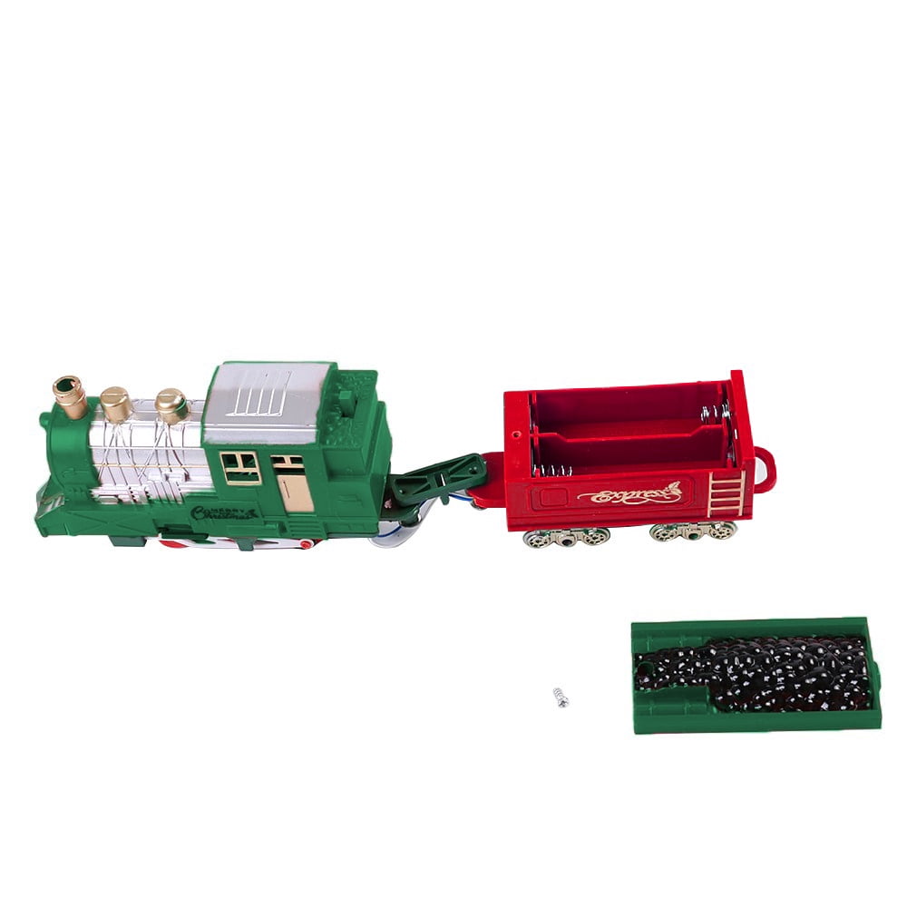 Blue Block Factory Deluxe Chrismtas Train Set Battery Powered Railway Building Play Set with Santa Clause and Snowman