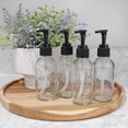 thumbnail image 2 of Cornucopia Brands 4oz Clear Glass Pump Bottles (4 Pack); Refillable Glass Containers w/Black Plastic Soap/Lotion Pump Dispensers, 2 of 10