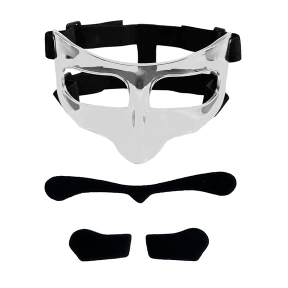 Tnarru Basketball Face Guard for Broken Nose Sports Accessories Adults Men Women Basketball Nose for Soccer Gym Clear Black Sticker
