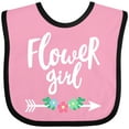 thumbnail image 3 of Inktastic Flower Girl with Arrow and Flowers Girls Baby Bib, 3 of 4