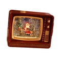 thumbnail image 1 of Globo de nieve navideño con forma de TV, linterna, caja de música iluminada para mesa de fiesta de Navidad Santa rojo, 1 of 7