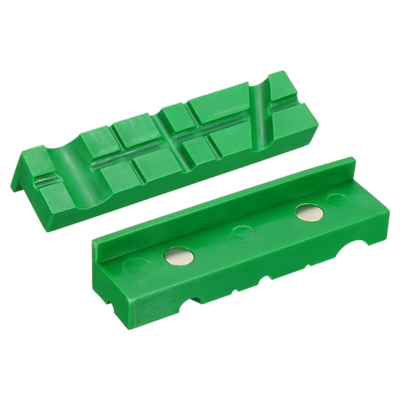 Uxcell 1 Set Vise Jaw Pads 5" Rubber Magnetic Vise Soft Jaws Standard Anti-Scratches Vice Covers Tools for DIY Making Woodworking Clamping Plumbing, Green