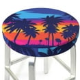 thumbnail image 3 of Lsque Beach with Palm Trees Round Bar chair cushion covers Velvet Fabric Premium Comfort Protects from Scratches and Stains for 14-17 Inch Chair- 13 inch, 3 of 7