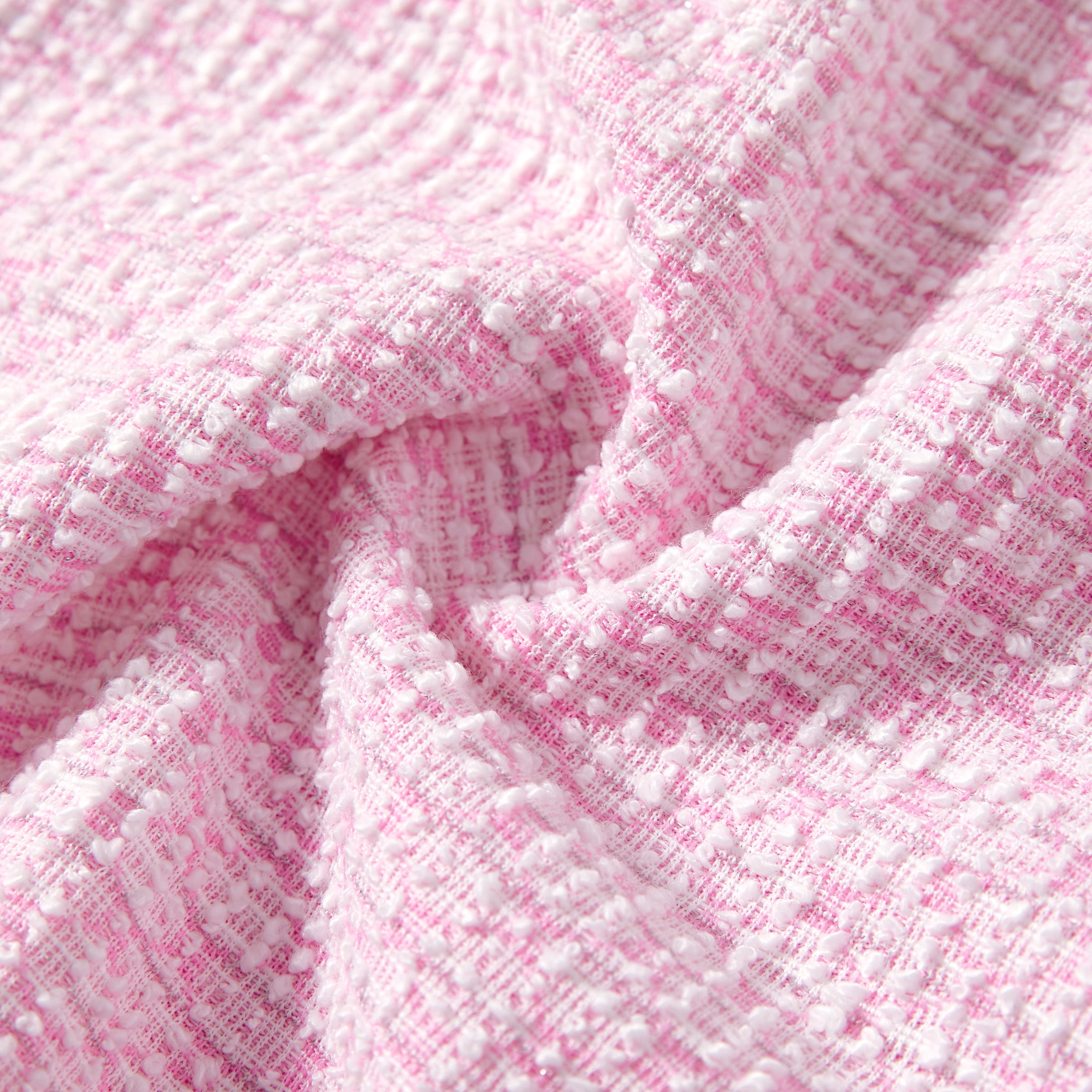 Barbie Toddler Girls Dresses Pink Tweed Crew Neck Bowknot Single Breasted Knit Outfits Sizes 2-12