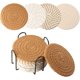 thumbnail image 1 of Juego de 8 Portavasos de Cuerda de Algodón Trenzada de Antideslizantes, Portavasos para Mesa Absorbentes, Portavasos de Bebida con Soporte para Proteger la Mesa de Calor y Desgaste (B), 1 of 4