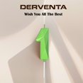 DERVENTA Large Birthday Candle Number 3D Green 3.7 inch Party