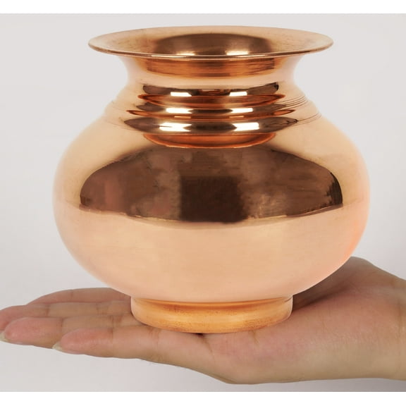 IBA Indianbeautifulart Indian Traditional Lota For Puja Handmade Copper Vessel Kalash Pot Drinkware For Pooja Ayurvedic Lota For Home And Temple