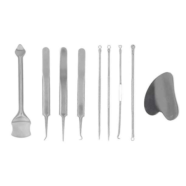 Blackhead Remover Pimple Extractor Tool Kit Stainless Steel Needles Scraper Comedone Blemish Pores Cleansing Tool
