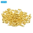 thumbnail image 3 of Unique Bargains Cord End Caps, 100Pcs 3x7mm Metal Spring Coil End Tips Crimp Terminators Caps Gold Tone, 3 of 5