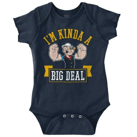 

I m Kinda Kind of a Big Deal Popeye Romper Boys or Girls Infant Baby Brisco Brands 12M