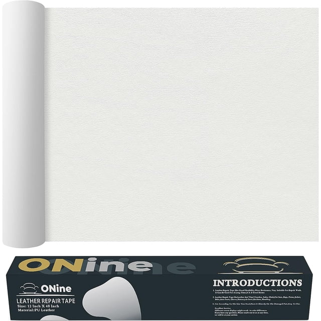 Parche de reparación de cuero, cinta de reparación de cuero, parche de reparación de cuero de 12 x 48 pulgadas para muebles, kit de reparación de vinilo, parche de cuero para sofás, muebles, asientos