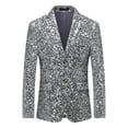 thumbnail image 1 of Traje informal ajustado de estilo coreano para hombre, personalidad escénica, presentador de espectáculos, chaqueta de traje de color sólido con lentejuelas para hombre, 1 of 4