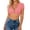 Watermelon Red, variant on Lume Wear Women Deep V Neck Crop Top Short Sleeve One Button Y2K Going Out Top Coquette Beach Vacation Tank Top Clubwear S&Watermelon Red