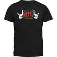 thumbnail image 1 of Christmas Heavy Metal Horns Black Adult T-Shirt, 1 of 1
