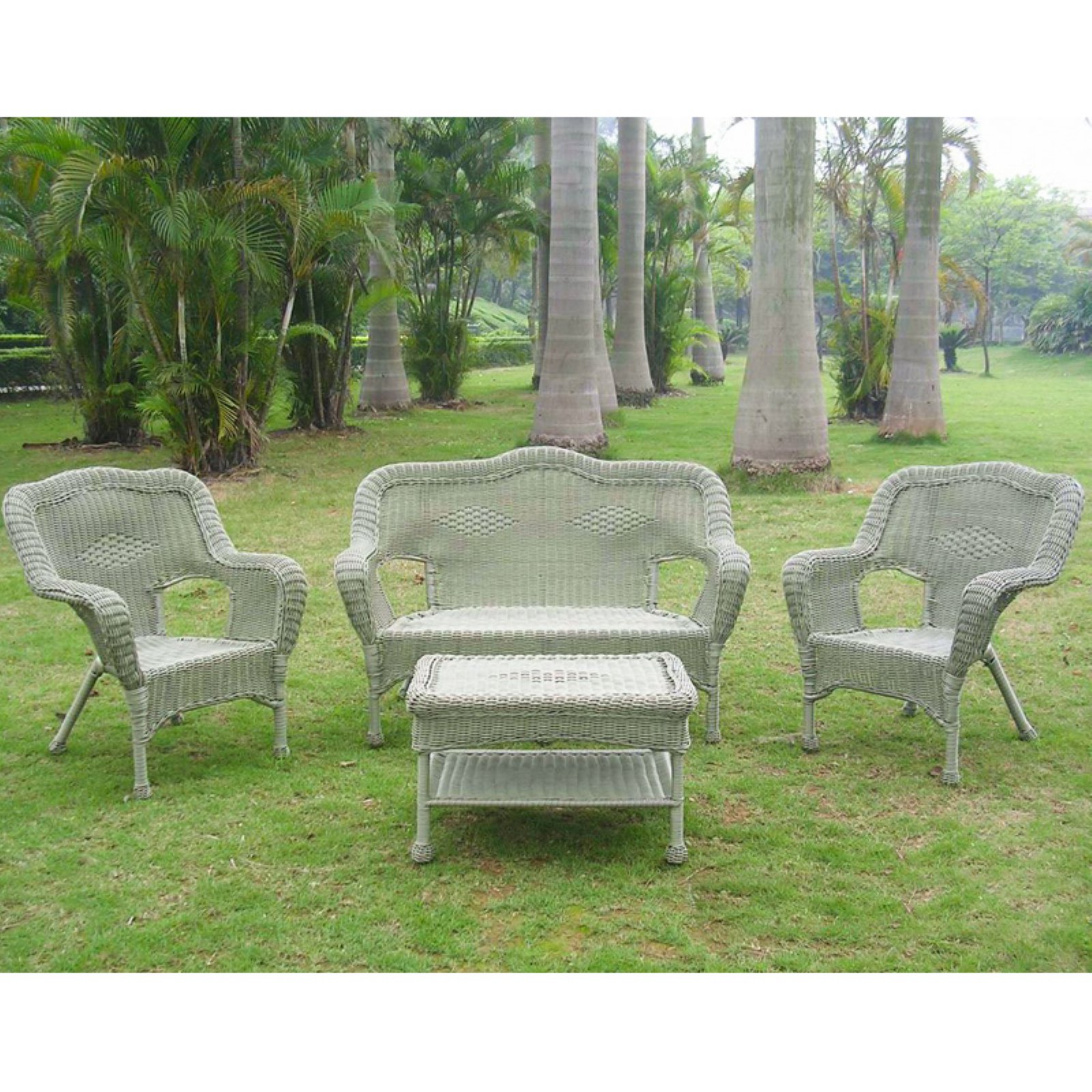 International Caravan Madison Wicker Resin Patio Conversation Set